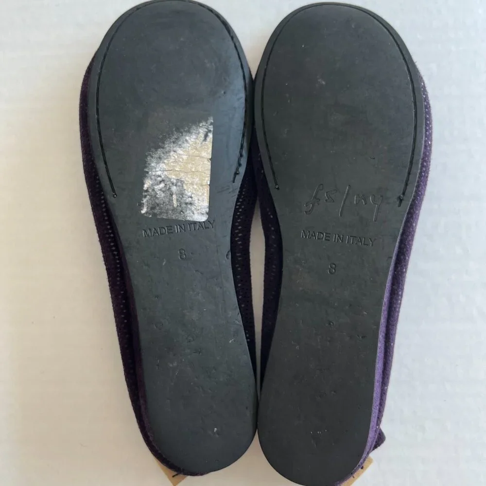 French Sole FS/NY Sz 38 Purple Suede Leather Slip-on Wedge Heel Shoes Flats‎ - Picture 7 of 8